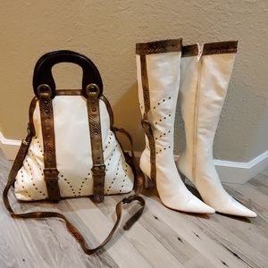 Shoulder Bag & Calf High Boot Bundle